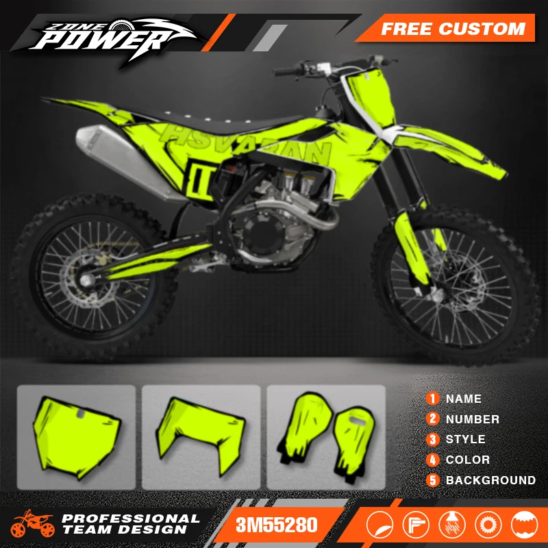 Powerzone Motorcycle Graphics Decals Sticker Kit for Husqvarna TE FE 150 200 250 300 350 400 450 2017 2018 2019 TC FC 16-18 120