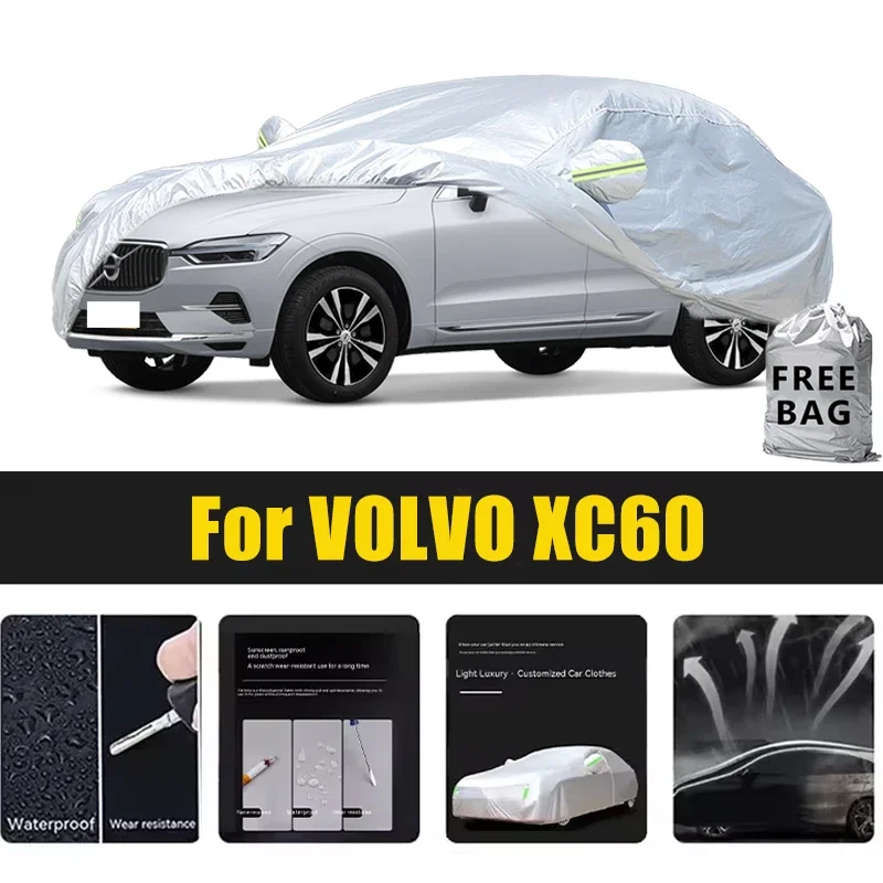 

For VOLVO XC60 Car Cover Outdoor Protection Covers Snow Sunshade Waterproof Dustproof Exterior UV Car Accessories