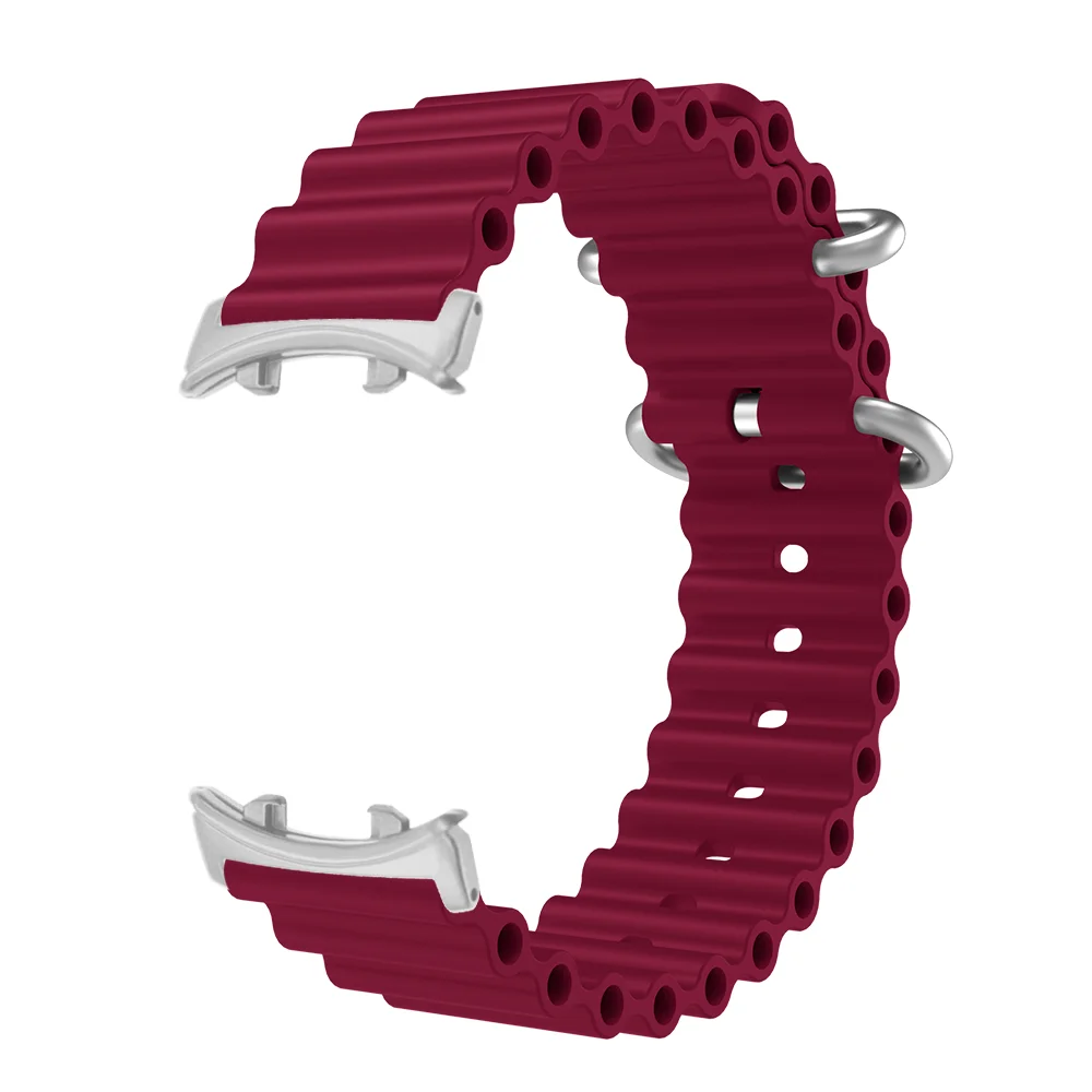 

Quick Release Loop Strap For Honor Watch Fit Metal Buckle Ocean Wave Style Skin-friendly Durable Silicone Sport Smartwatch Band