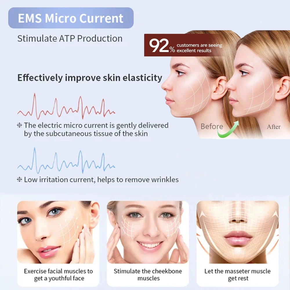 EMS Facial Lifting V-Face Beauty Device Facial Shaping Massager Removing Double Chin Electric Face Lifting Machine Face Shape