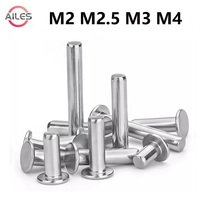M2 M2.5 M3 M4 304 Stainless Steel Flat Head Knock Down Solid Rivets Bevel Flush Head Flattend Rivet 3mm 4mm 10mm 20mm 25mm 60mm