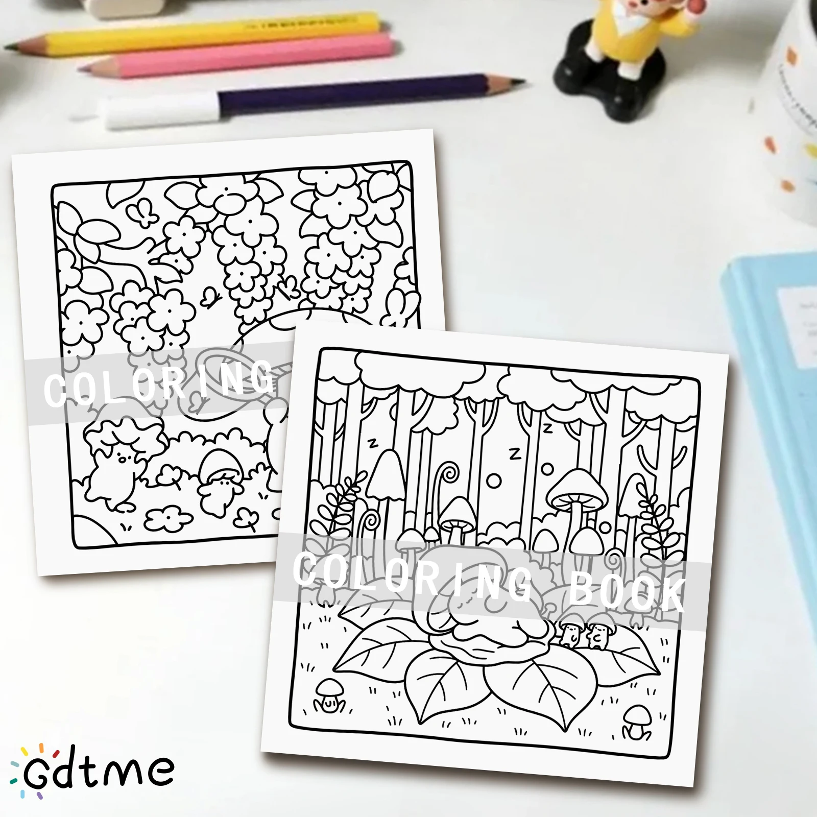 كتاب تلوين أنماط جريء وسهل الفطر للبالغين، كتاب رسم لطيف، هدية مثالية للحفلات وأعياد الميلاد