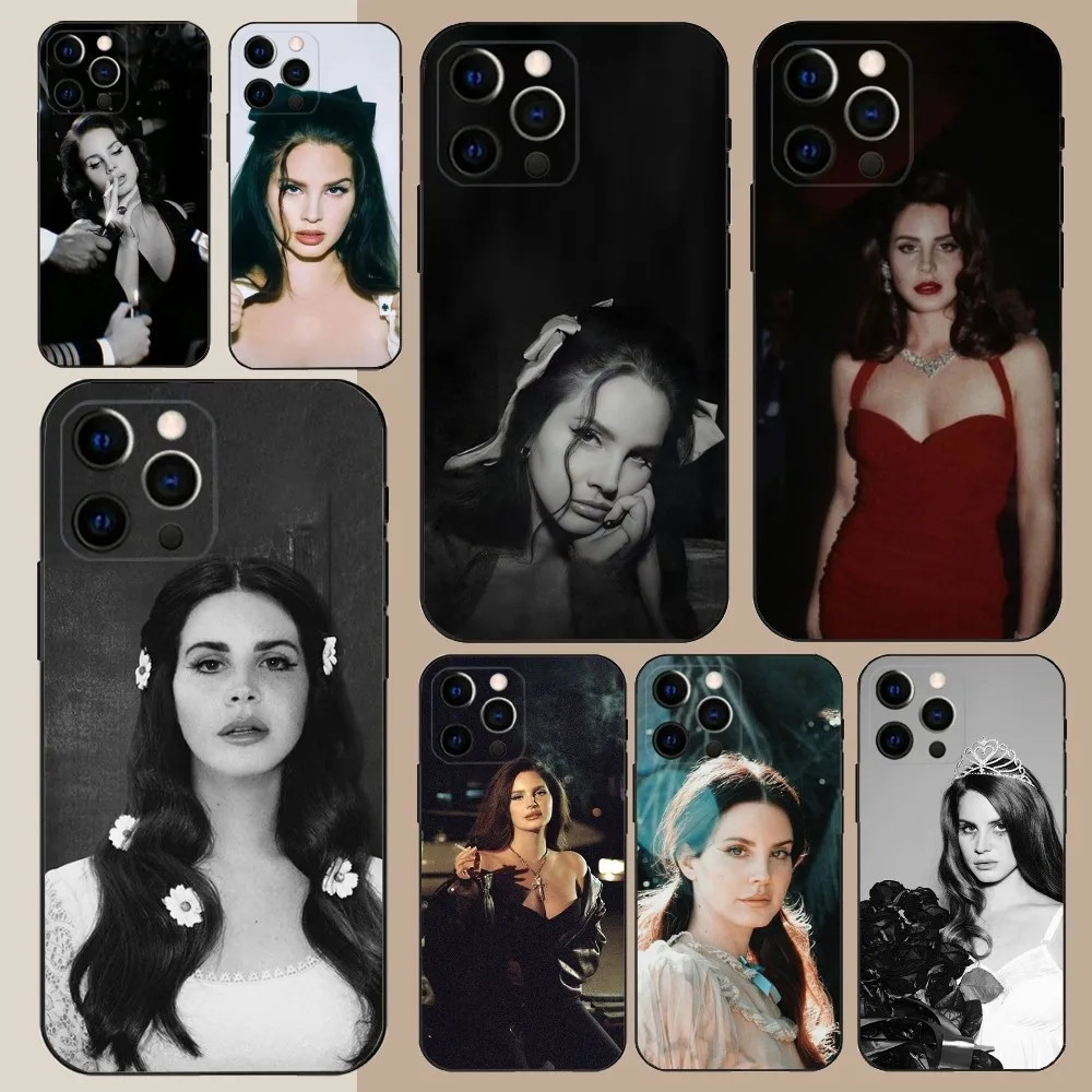 L-Lana Del Rey Singer  Phone Case For Apple iPhone 15,14,13,12,11,Pro,X,XS,Max,XR,Plus,Mini Soft Black Cover