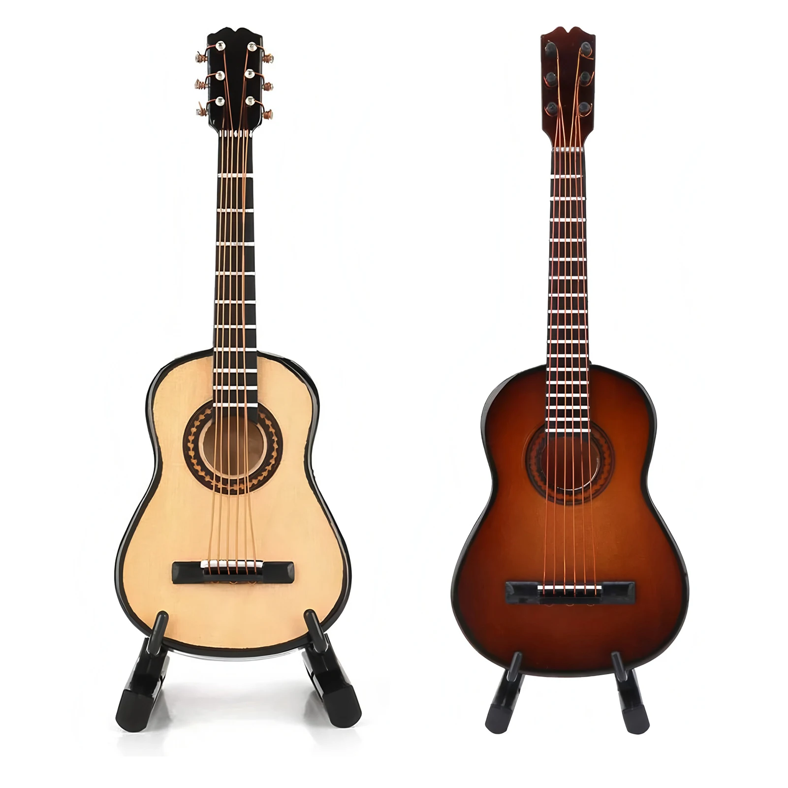 15 سنتيمتر نموذج الغيتار الصغير 6 سلسلة نموذج الغيتار الخشبي مع حامل المنزل مكتب سطح المكتب ديكور الموسيقى زخرفة لهواة الجمع