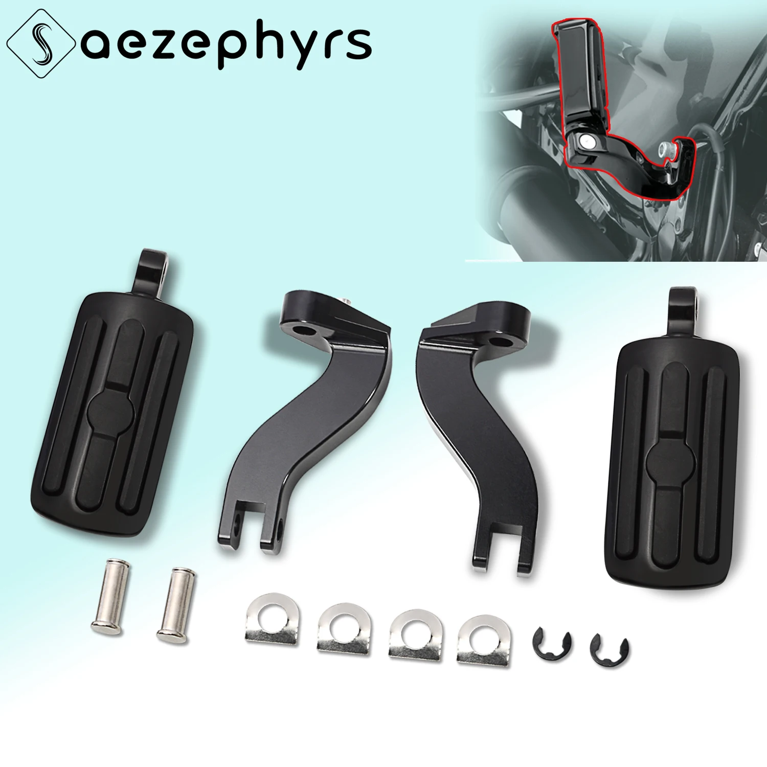 

Motorcycle Rear Passenger Foot Pegs Mount Bracket Kit Harley Touring CVO Electra Street Glide FLHX FLHT Road King FLHR 1993-2025