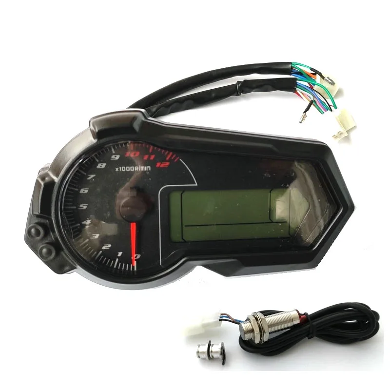 

Universal Motorcycle Odometer Tachometer For 2,4 Cylinders ATV LCD Digital Speedometer 12000RPM For BMW KAWASAKI HONDA