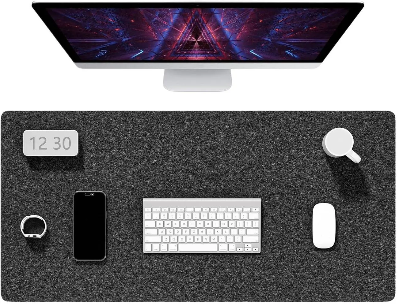 Großes Mauspad aus Wollfilz, Büro- und Computer-Schutzunterlage, Laptop-Kissen, rutschfestes Mauspad, Gaming-Overlock-Tastaturunterlage, XXL-Schreibtischunterlage