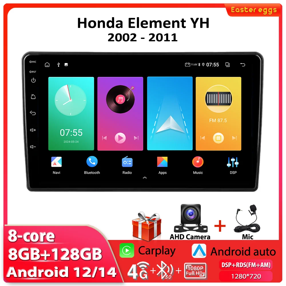 

For Honda Element YH 2002-2011 Android Car Radio 4G WIFI Multimedia Player Navigation GPS Carplay Autoradio IPS Stereo No 2din