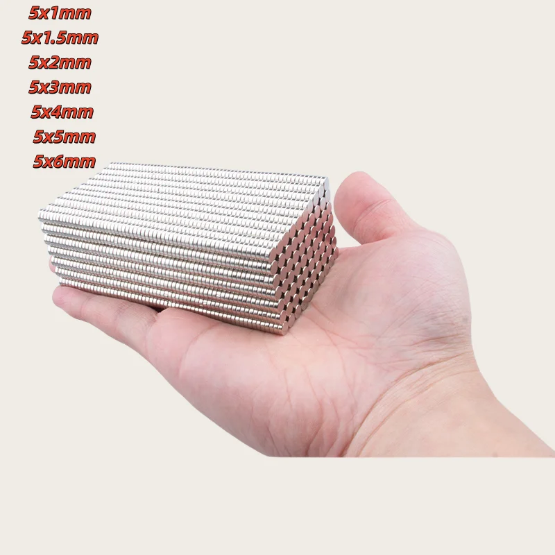 5x1 5x1.5 5x2 5x3 5x4 5x5 5x6mm Small Circular Magnets 5mm Diameter For Home Refrigerators, Offices DIY