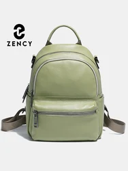 Zency-女性のためのファッショナブルな本革のバックパック,学生のためのファッショナブルなランドセル,旅行のショルダーバッグ,大容量のサッチェル