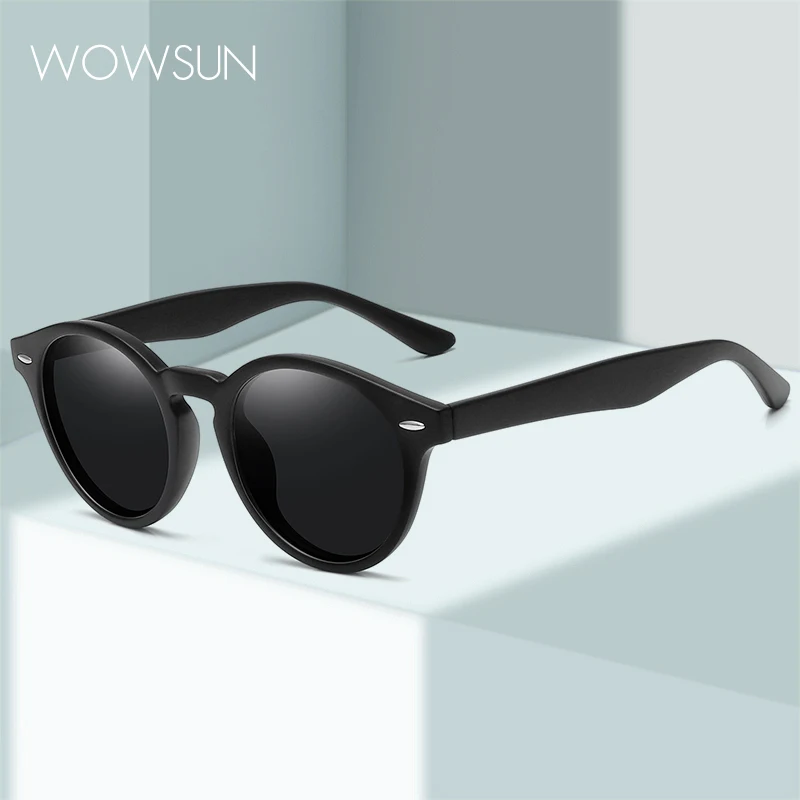 

WOWSUN Round Fashio Women's Polarized Sunglasses Unisex Classic Driving Anti Glare Sun Glasses AA196