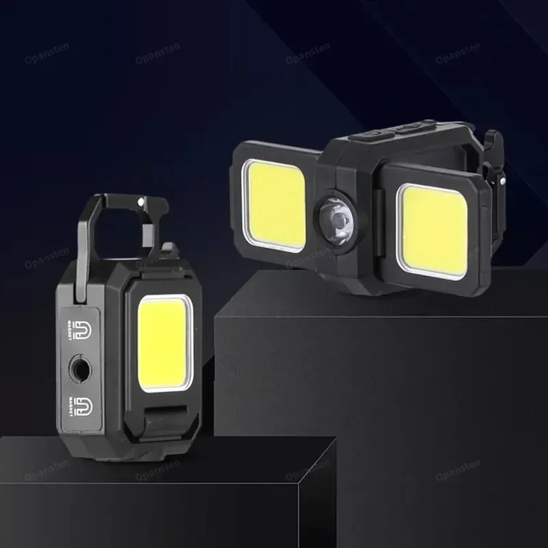 

COB Keychain Work Light with Dual Light Source 5Mode Rechargeable High Lumens Portable LED Light for Camping Hiking Running