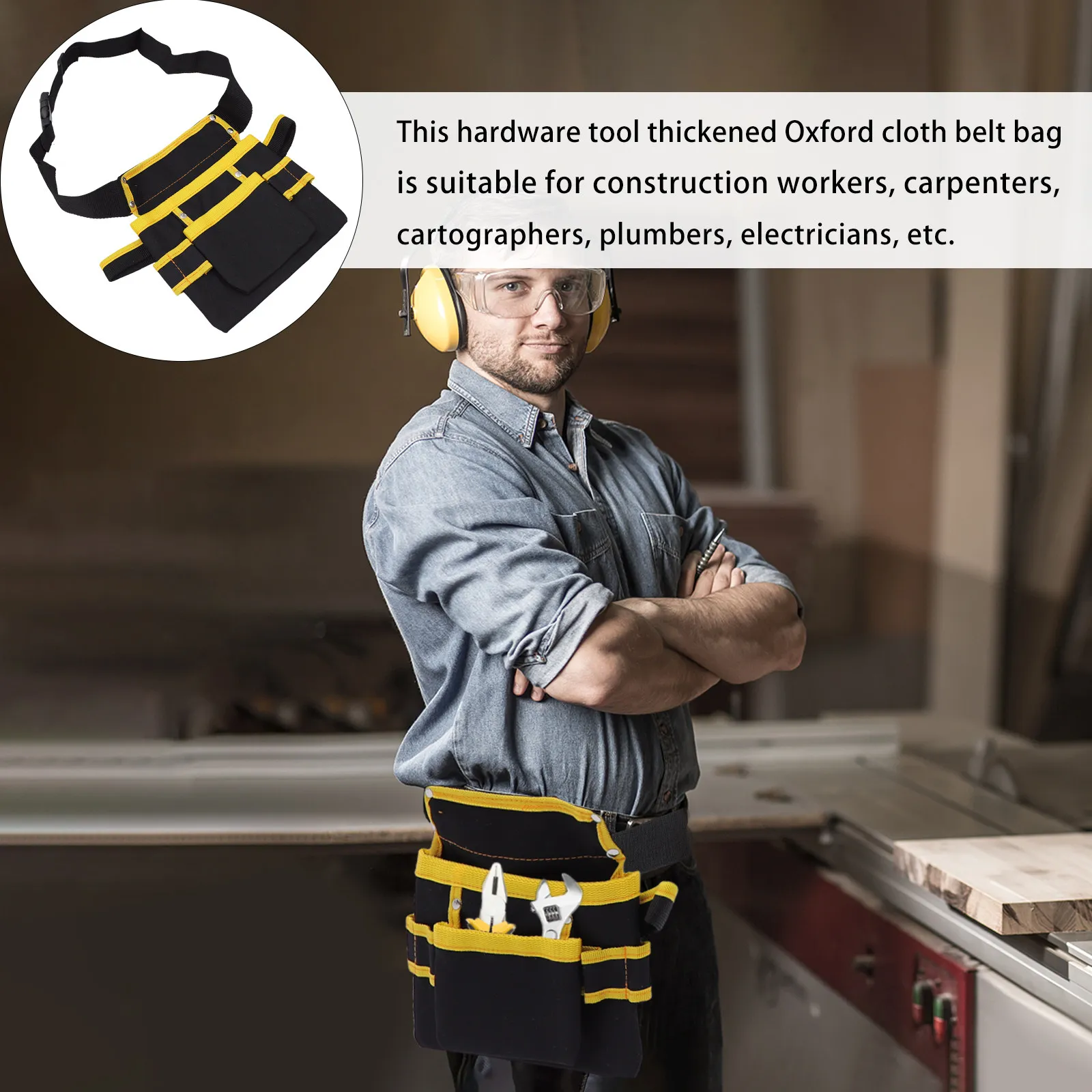 1Pcs Tool Waist Bag Large Capacity Thicken Maintenance Belt Pouch Scientific Design Organized Storage for Electricians