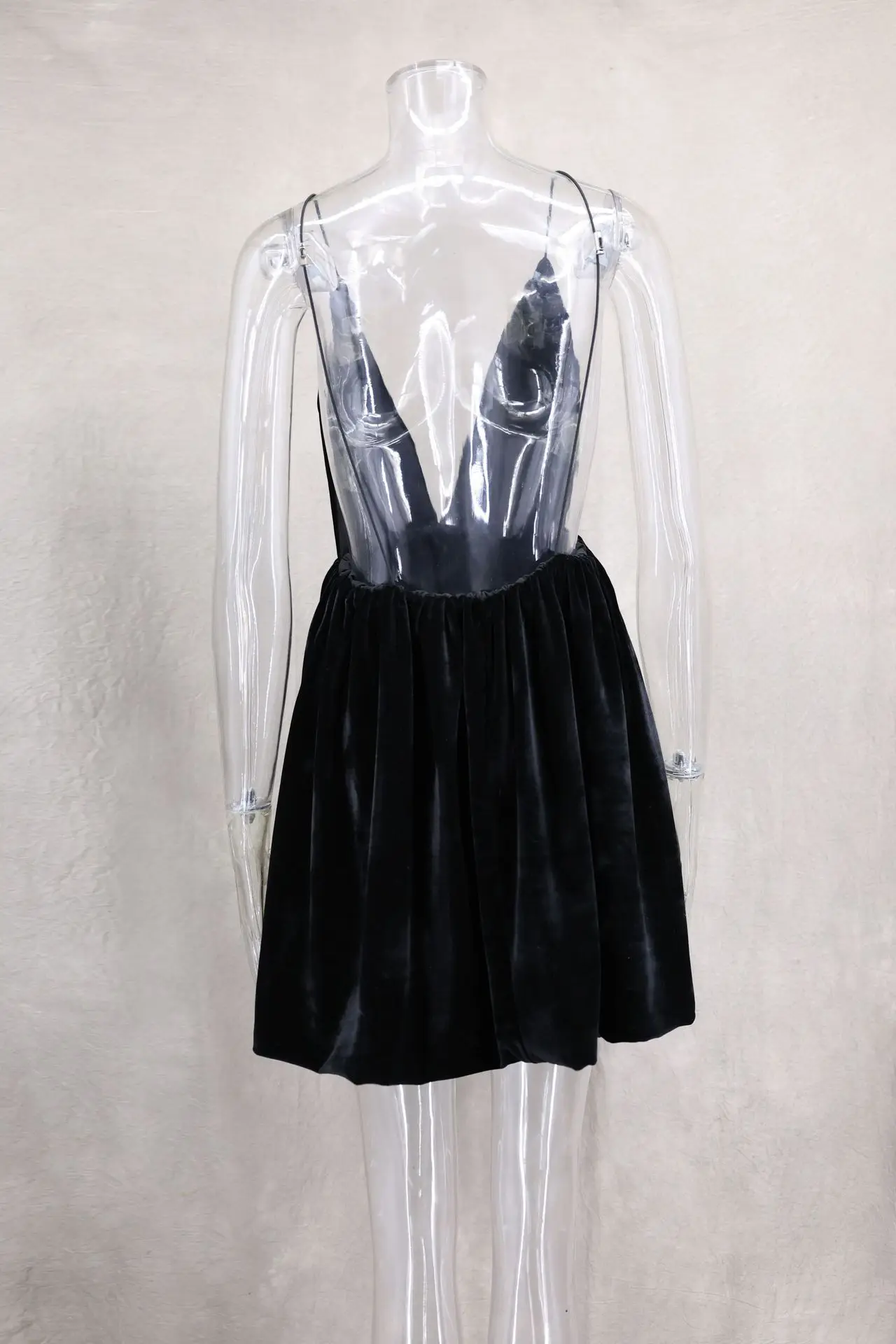 여성 섹시한 벨벳 캐미스 하이 웨이스트 a 라인 드레스 패션 v 넥 민소매 백리스 파티 드레스 레이디 페스티벌 파티 가운