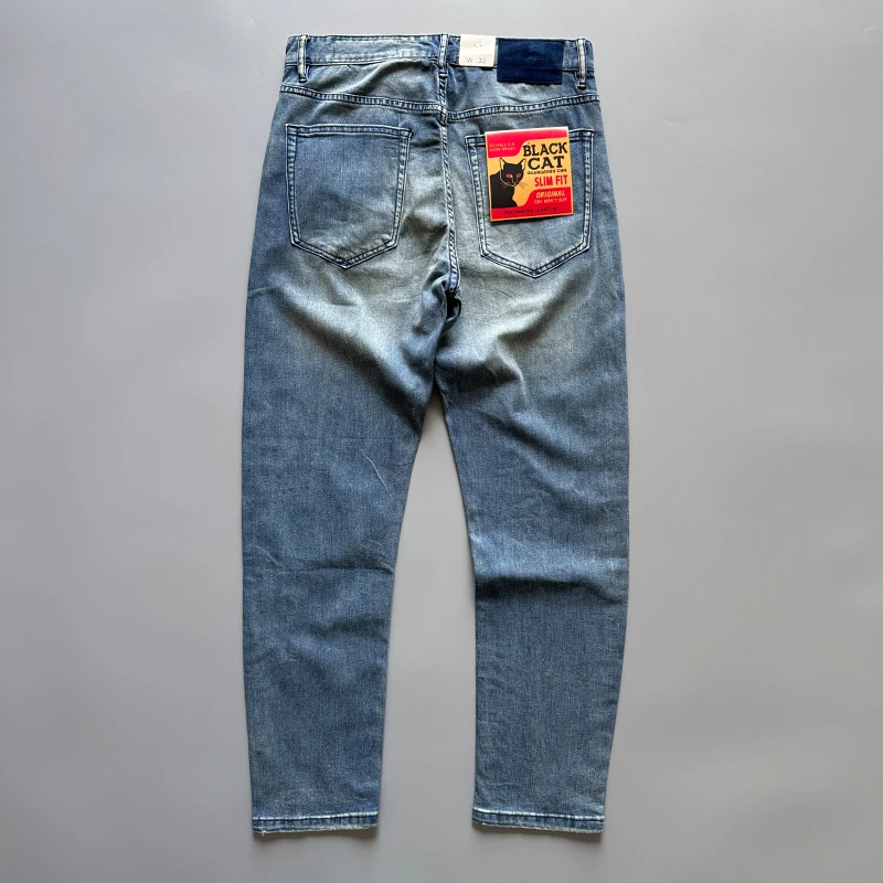 Jeans denim ultraleggeri ed elasticizzati estivi 2025 per uomo Pantaloni in denim dritti lavati ad alta elasticità sottili e traspiranti di alta qualità