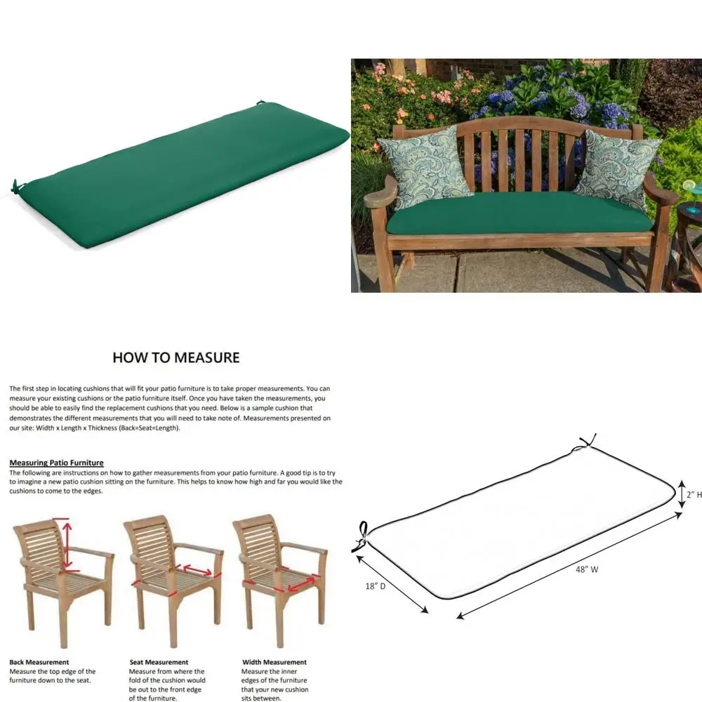 

durable outdoor bench cushion - 48x18x2.5 inches, stylish & comfortable