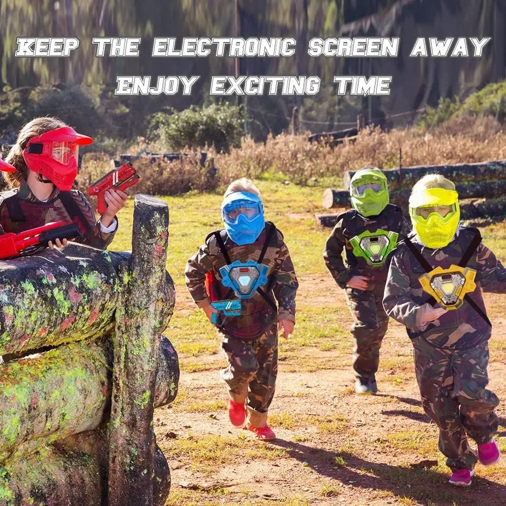 VATOS Gra laserowa na podczerwień z kamizelkami x4 Wielofunkcyjna gra laserowa do strzelania w pomieszczeniach i na zewnątrz dla dzieci Nastolatki