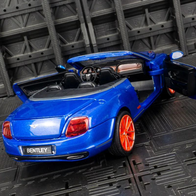 1:24 Bentley Continental ISR Convertible Alloy Diecasts & Toy Vehicles Metal Toy Car Model Sound and light Collection Kids Toy