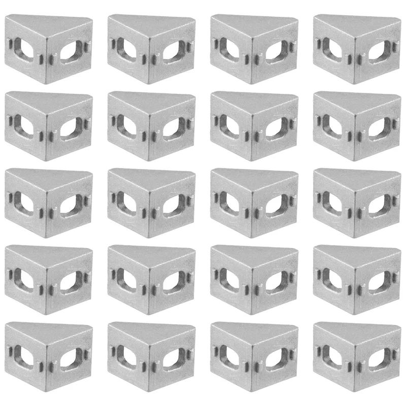 A05E-20Pcs 2020 ângulo de montagem de canto alumínio 20x20 l conector suporte fixador jogo uso 2020 perfil alumínio industrial