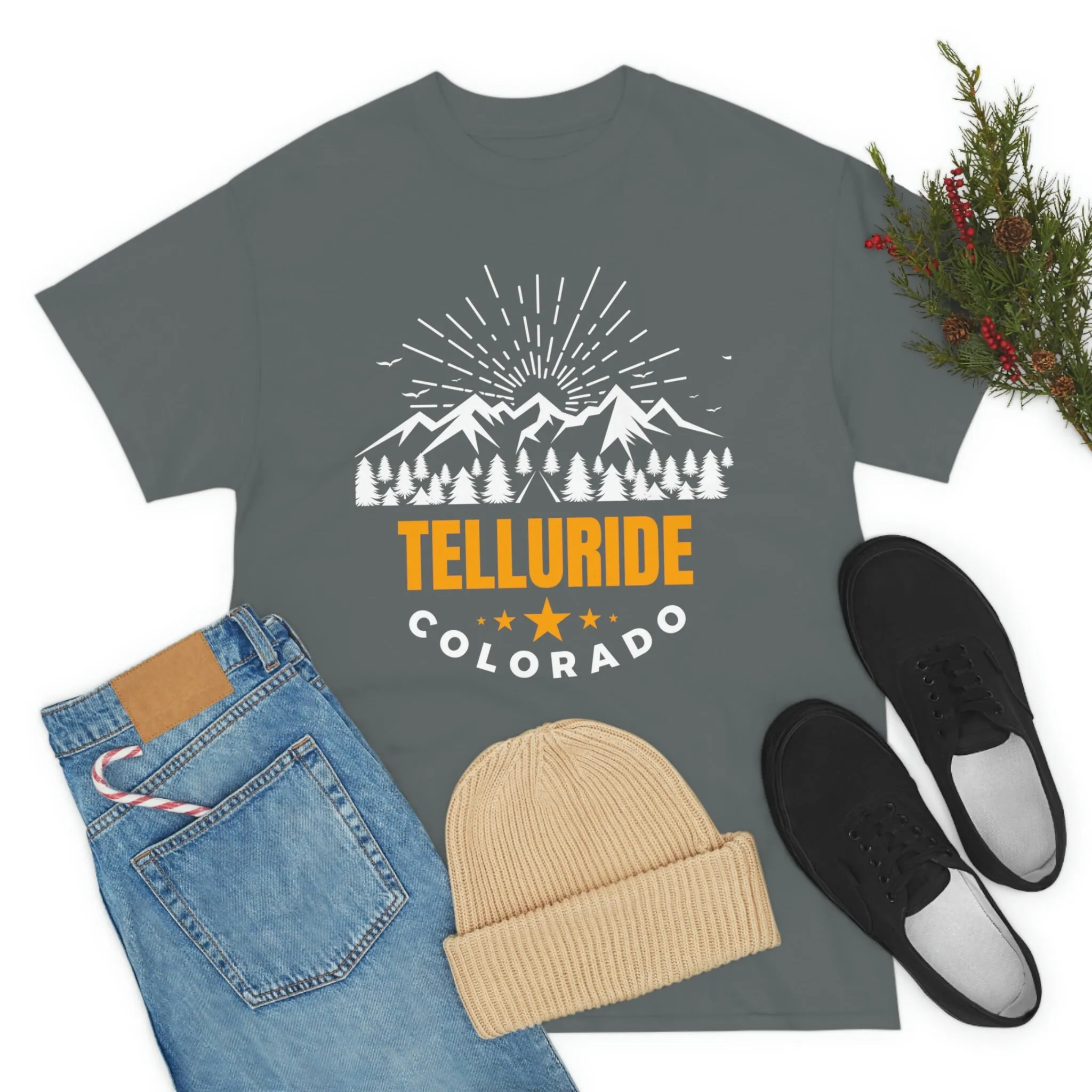 

Тяжелая хлопковая футболка унисекс Telluride из Колорадо