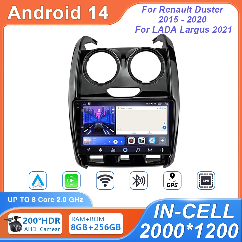 Android Car Radio Unit For Renault Duster 2015 - 2020 For LADA Largus 2021 Multimedia Player GPS Navigation Carplay Android Auto