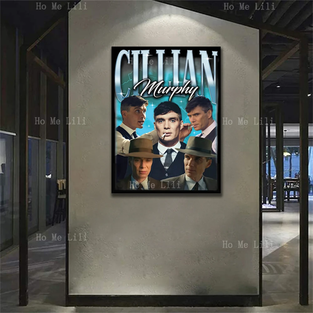 Retro Cillian Murphy Retro Design Vintage Poster Canvas Wall Art Print Artwork For Livingroom Bedroom Decor