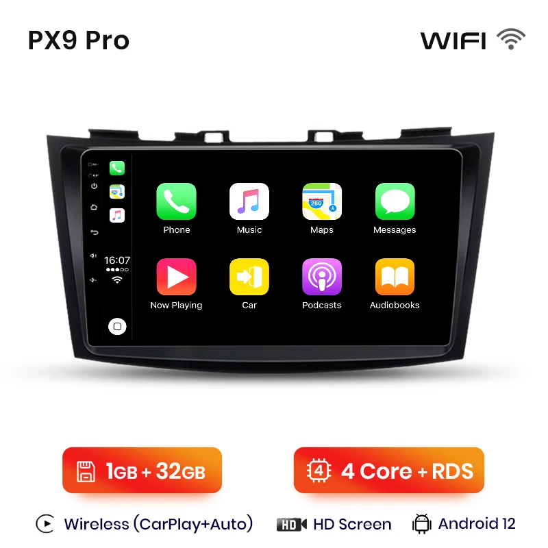 Awesafe Px9 Plus Autoradio Voor Suzuki Swift 4 2011 - 2017 Draadloze Carplay Android Auto Nr 2 Din 2din Dvd