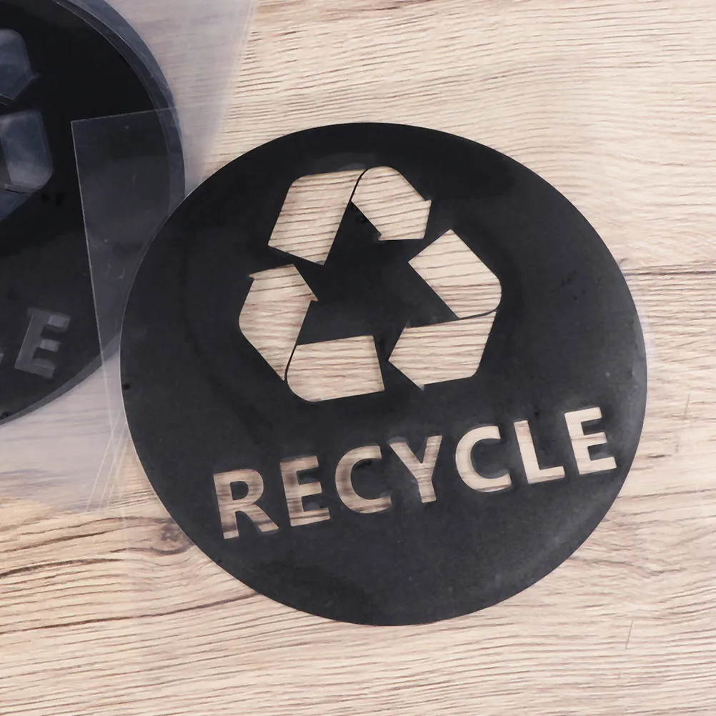 

3Pcs Black Recycle Symbol Stickers Self-Adhesive Waterproof Eco-Friendly Trash Bin Labels for Car Window Wall Door Container