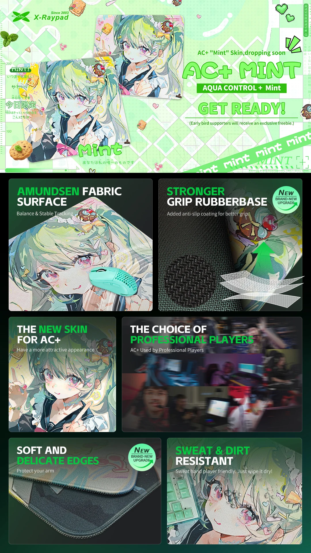 X-Raypad Aqua Control Plus Gaming Mouse Pad – Mint Mouse Pad Fps Game Csgo Valorant Customized Buzz Same Mouse Pad Boy Gift