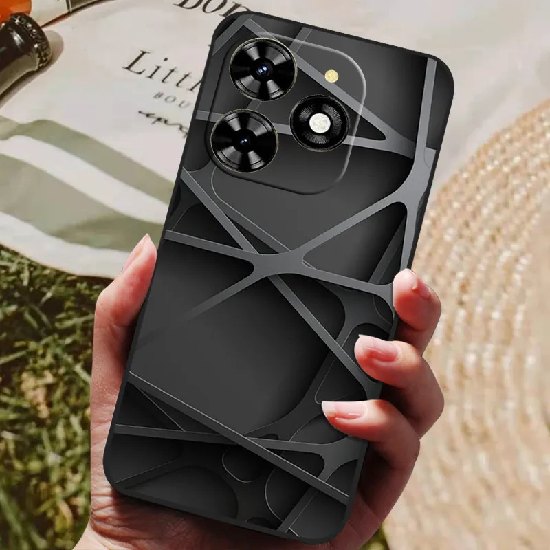 For Tecno Spark 20 Pro Case Cool Painted Silicone TPU Soft Cover for Tecno Spark20 / 20 Pro Cases Black Protective Phone Shells