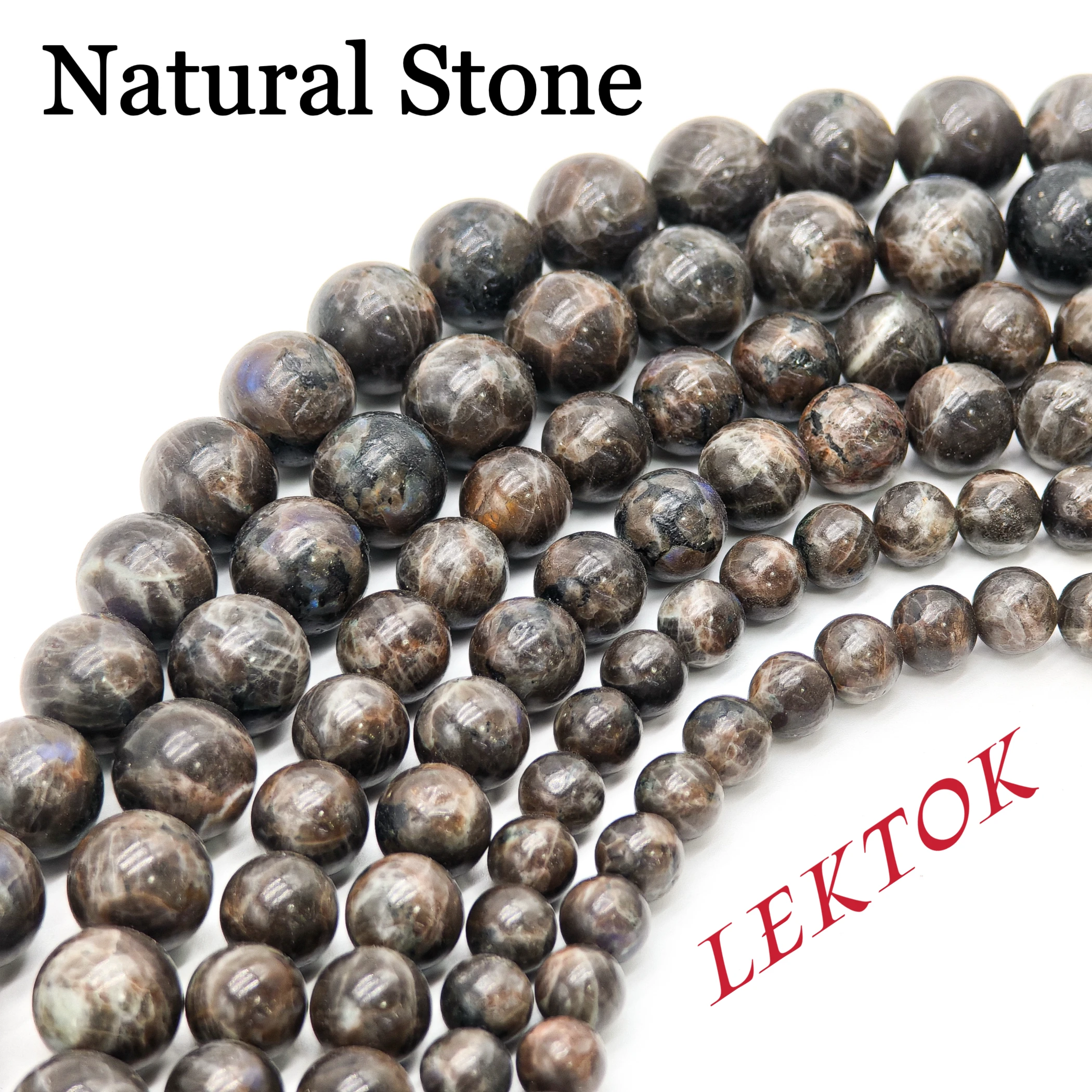 High - quality Gray - blue stone round beads 4/6/8/10mm natural stone agate jade & crystal 15 - inch jewelry accessories for DIY