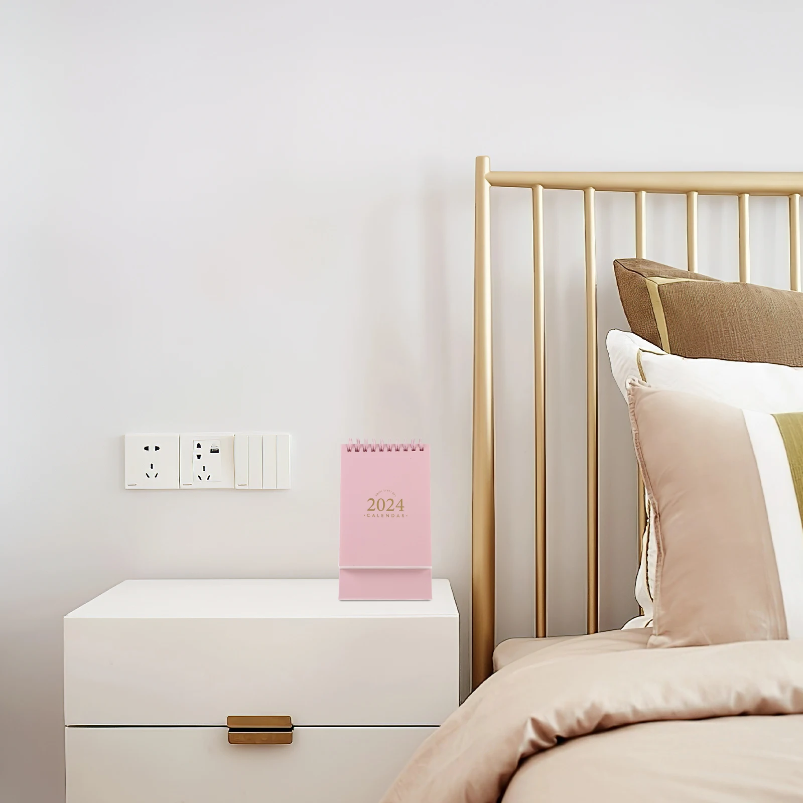 

2024 Desk Calendar Small Monthly Daily Use Mini Household St Decorative Pink Simple Design Paper Low Price