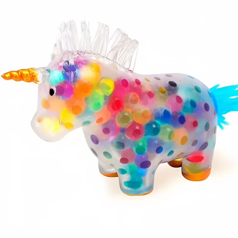 Boules anti-Stress licorne, jouet pour guérir votre humeur, jouet à presser, soulagement du stress et de l'anxiété, boule Fidget licorne, Gel coloré d'eau
