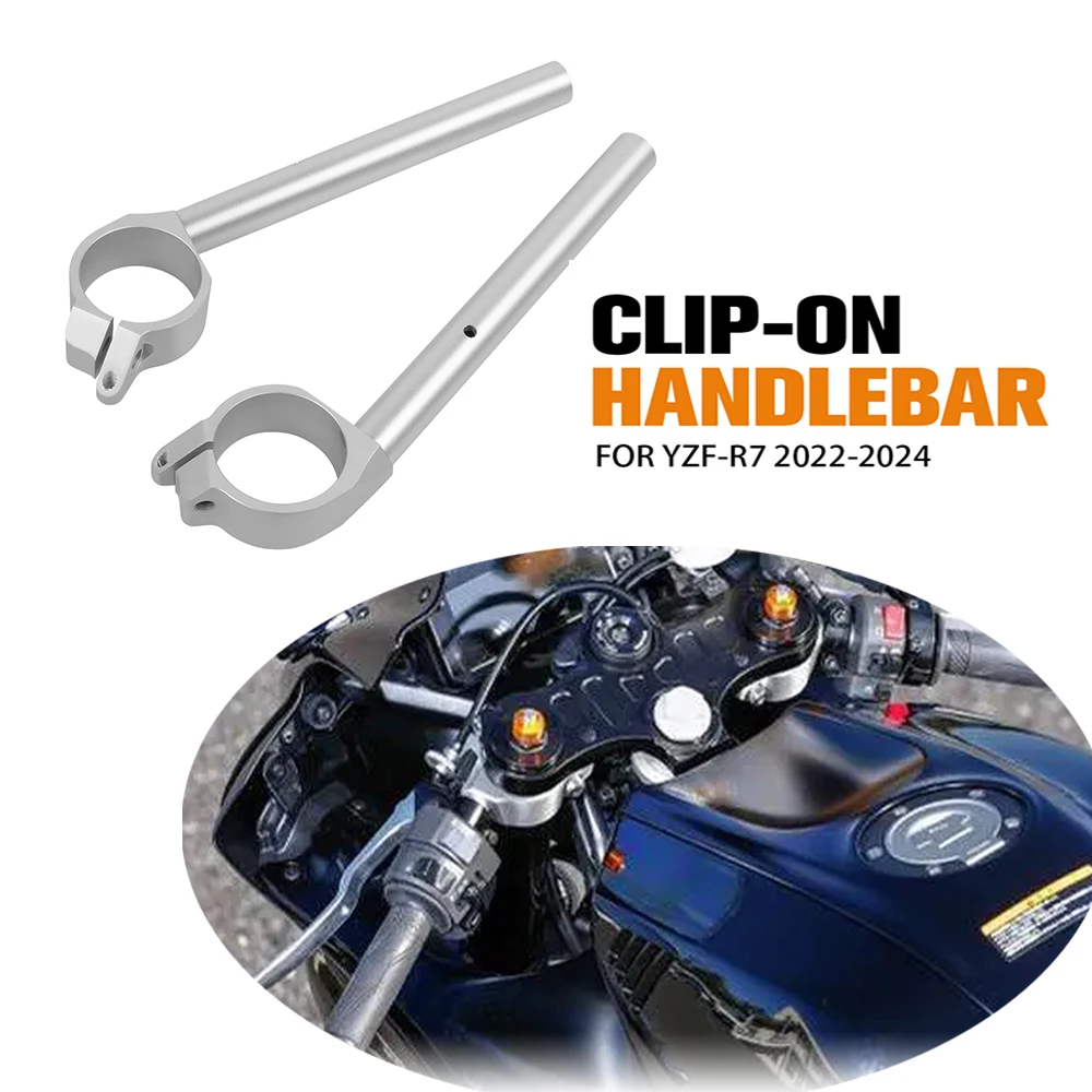 

R7 Motorcycle Clipon Handle Bars For Yamaha YZF R7 YZF-R7 YZFR7 2022-2023 2024 Aluminum Clip On Handlebars Fork Tube Handle