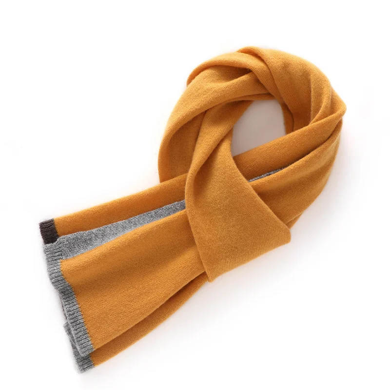 High Quality 100% Cashmere Scarf Shawl Winter New Cashmere Knitted Scarves Women Fashion Warm Neck Scarf Patchwork Color Shawl