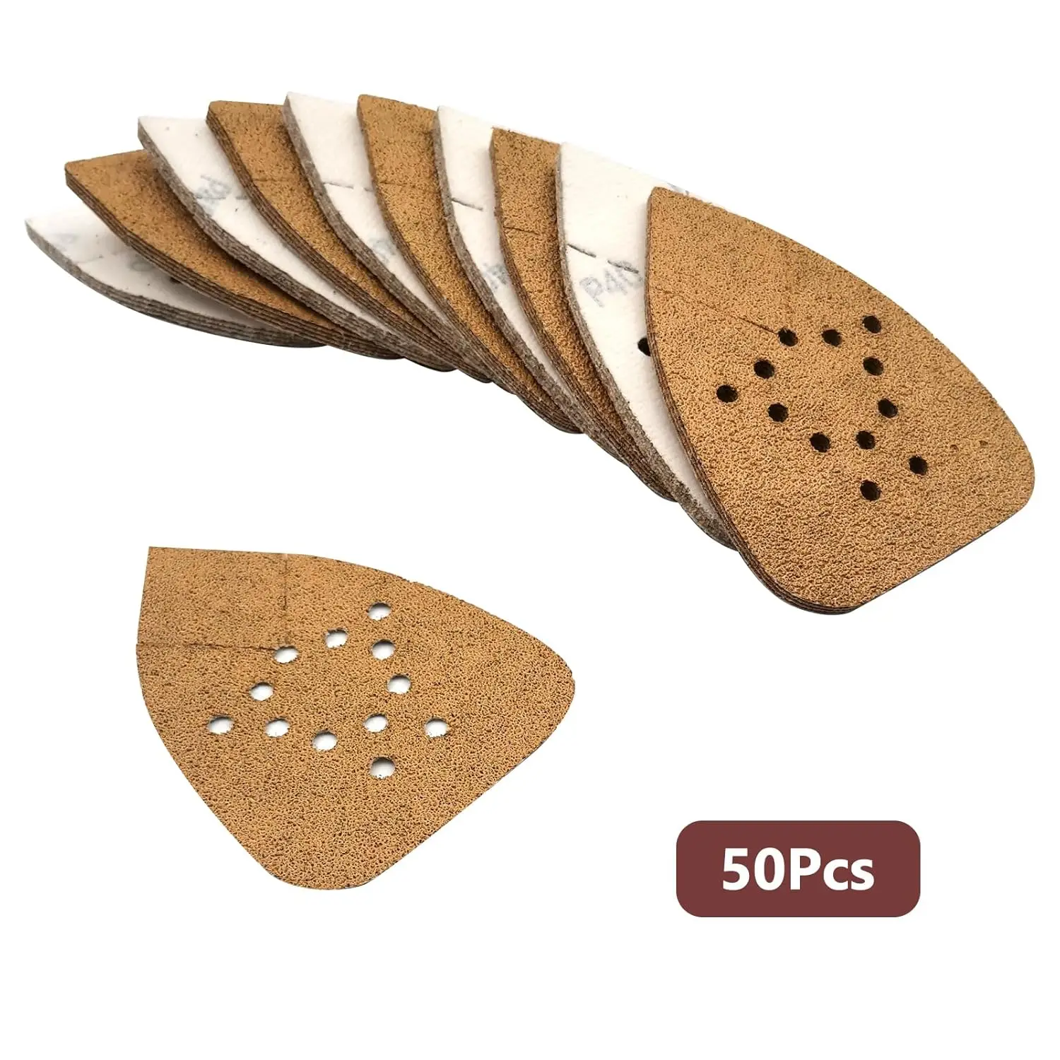 50PCS Mouse Sander Sandpaper 40 Grit Detail Sander Sanding Pads 12 Holes Hook and Loop Black and Decker Mouse Sander Pads