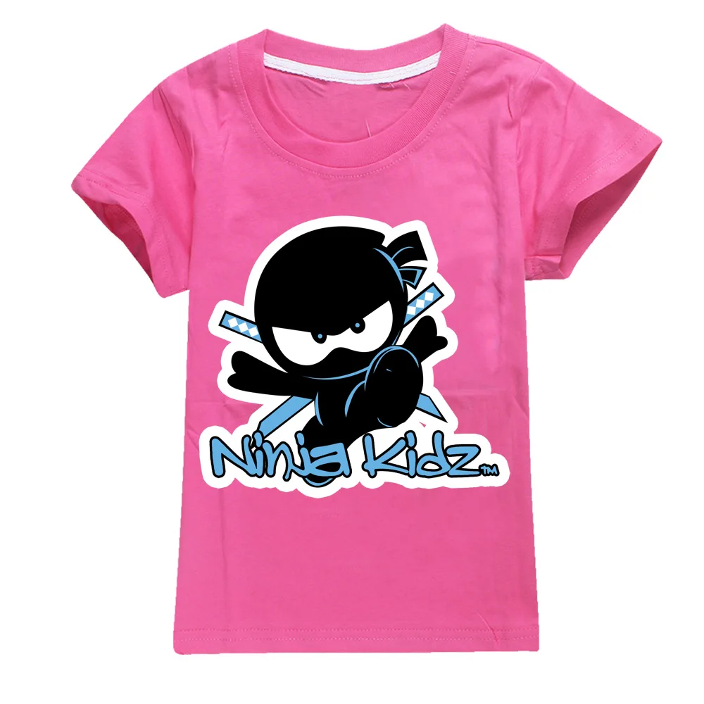 NINJA KIDZ Kids Clothes Summer Girls Casual Cotton Tops Boys Short-sleeved T-shirt Children Clothing 2-16Y