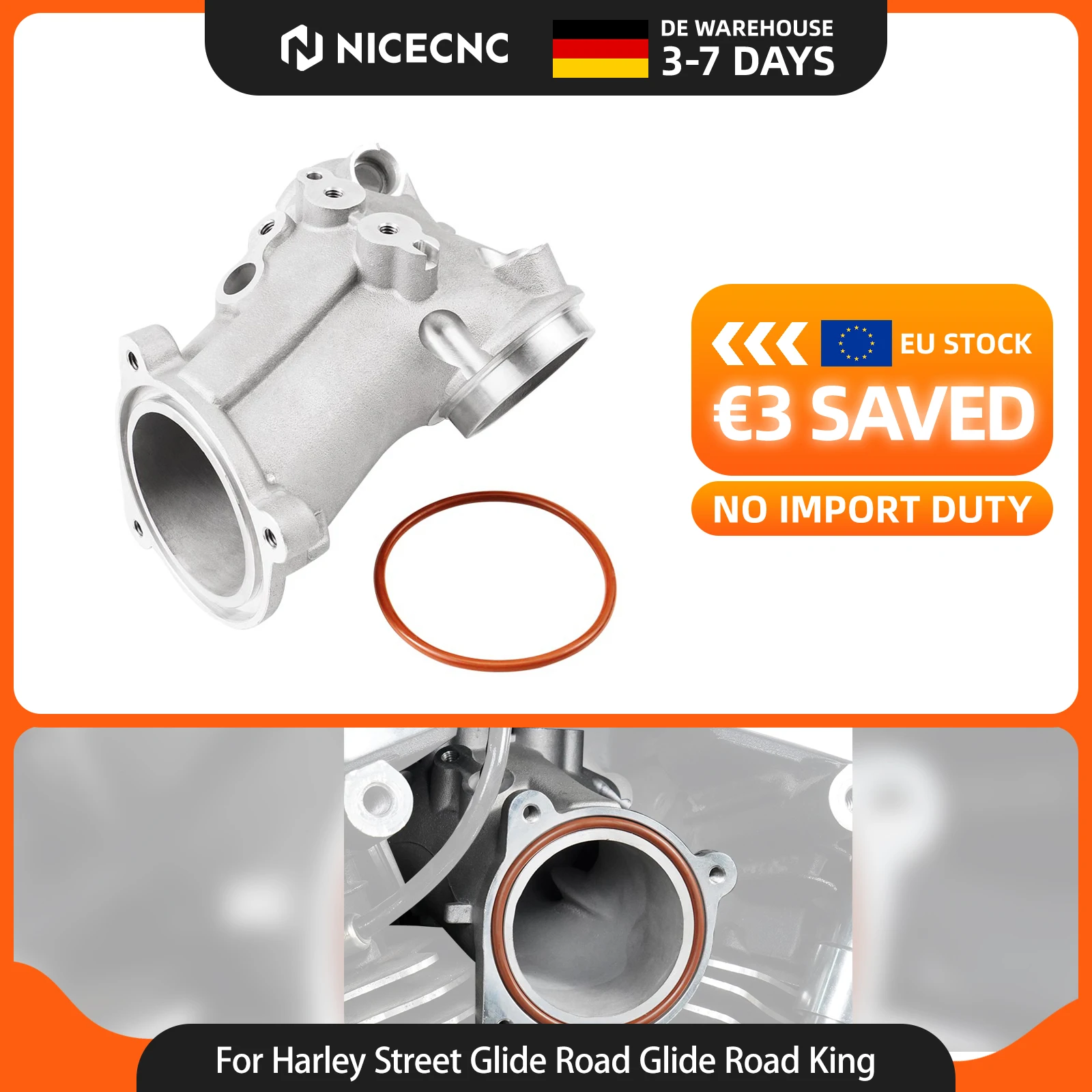 NICECNC per Harley Davidson Motore M8 Softail e Touring Collettore di Aspirazione 57mm Street Glide Road Glide Road King Fat Bob Fat Boy Low Rider Street Bob Tri Glide Electra Glide