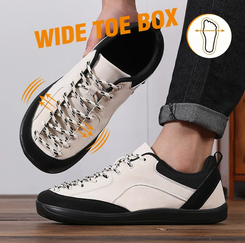 Barefoot Wide Toe Sneakers Unisex Zero Drop Minimalist Outdoor Shoes Non Slip Lace Up Walking Sports Shoes 37-46 Plus Size Shoes