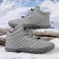 Men Snow BareFoot Casual Shoes New Winter Booties Outdoor Work Shoes Ladies Warm Fur Men Ankle Shoes Male Snow Boots Large Size