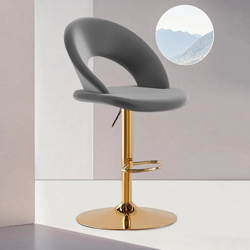 Barstools Gold Modern Balcony Swivel Design Back High Office Restaurant Barstools Metal Vanity Banqueta Trendy Furniture
