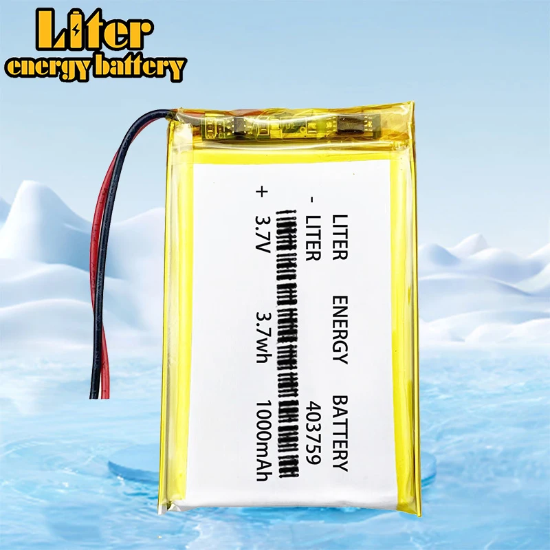 403759 3.7V 1000MAH 383759 Lithium Polymer Li-Po li ion Rechargeable Battery cells For Mp3 MP4 MP5 GPS mobile bluetooth
