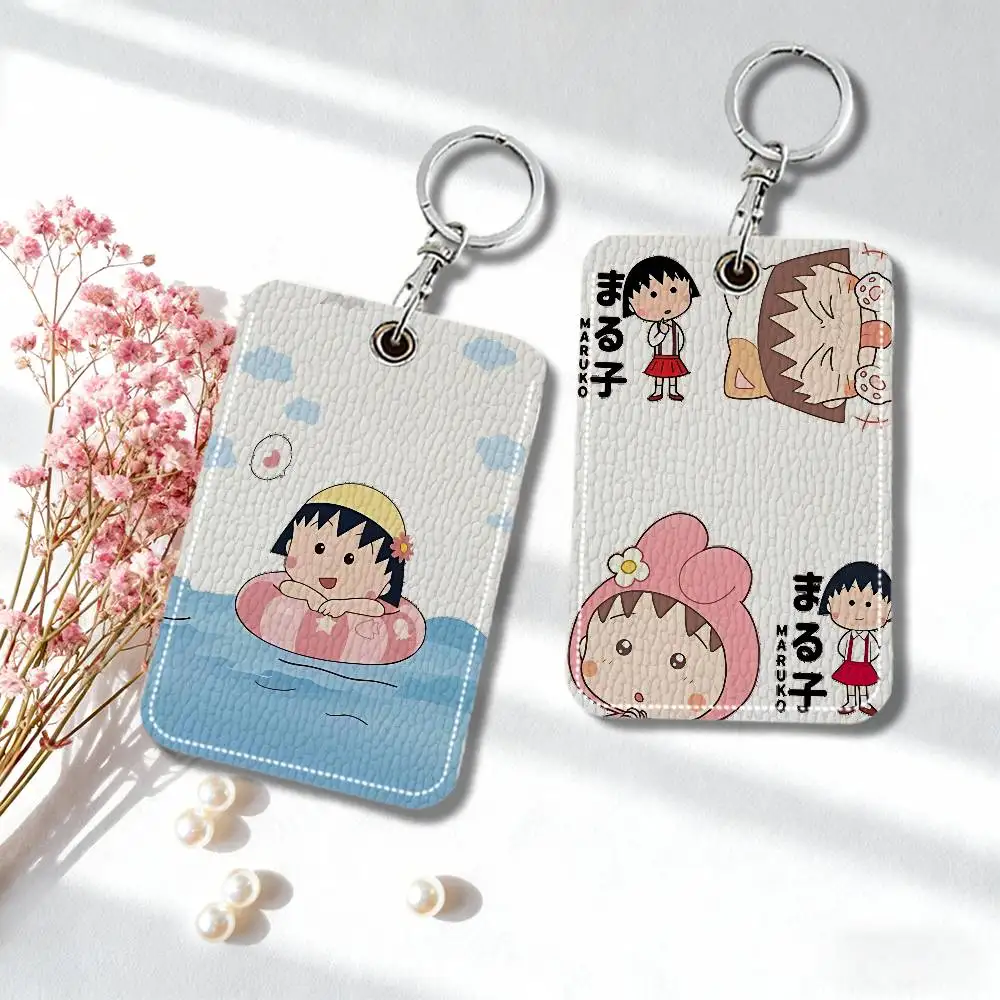 

Брелок-держатель для карт C-Chibi Cartoon M-Maruko C-Chan, держатель для кредитных карт, держатель для студенческих удостоверений, чехол для проездных билетов