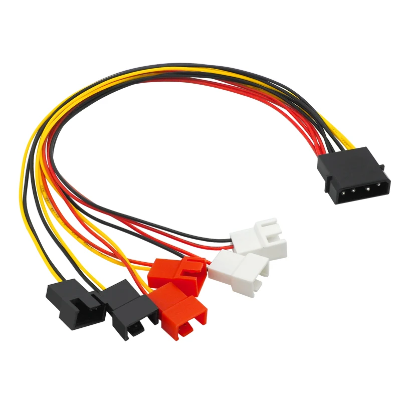 4Pin Molex to 3Pin Fan Power Cable Adapter Connector 12V 7V 5V Cooling Fan Cable