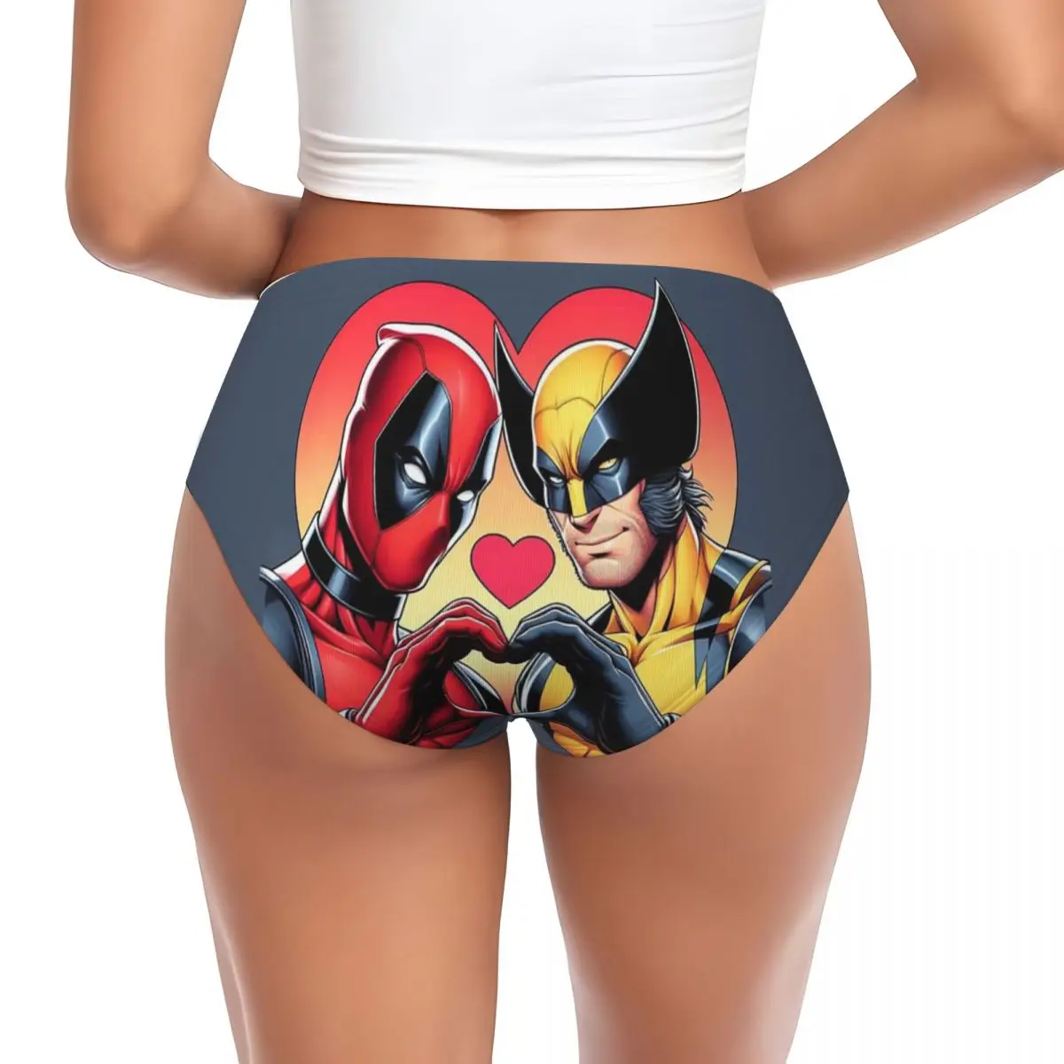 Benutzerdefinierte Deadpool und Wolvierine beste Freunde kurze Höschen Frauen atmungsaktive Stretch-Unterwäsche