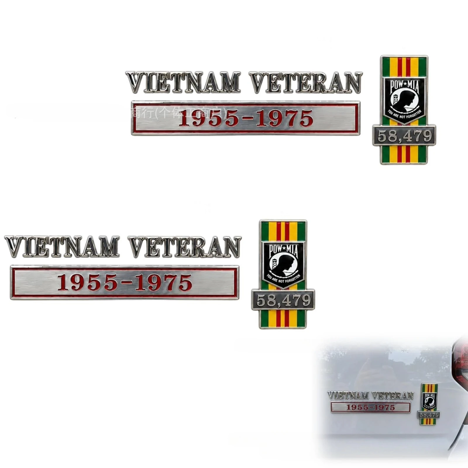 2026 Creative New Bay Veterans Emblem Badge Unique DIY Letter Car Decoration Sticker Interior Decor Accessory