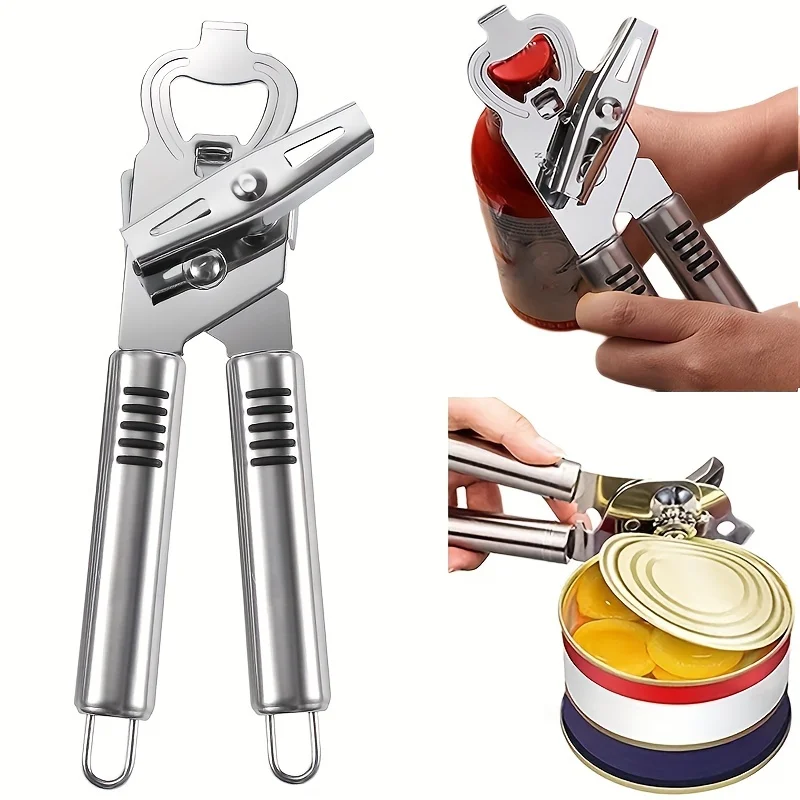 

Classic Multifunction Can Opener / Bottle Opener,Stainless Steel Multifunctional Tin & Can Opener,Ergonomic Heavy Duty Safety Ma