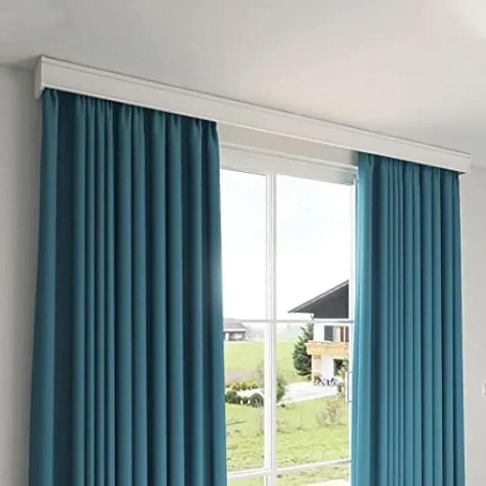 

Three-in-One Curtain Track Double Tracks and Curtain Pelmet Ceiling Mounting for Living Room Bedroom