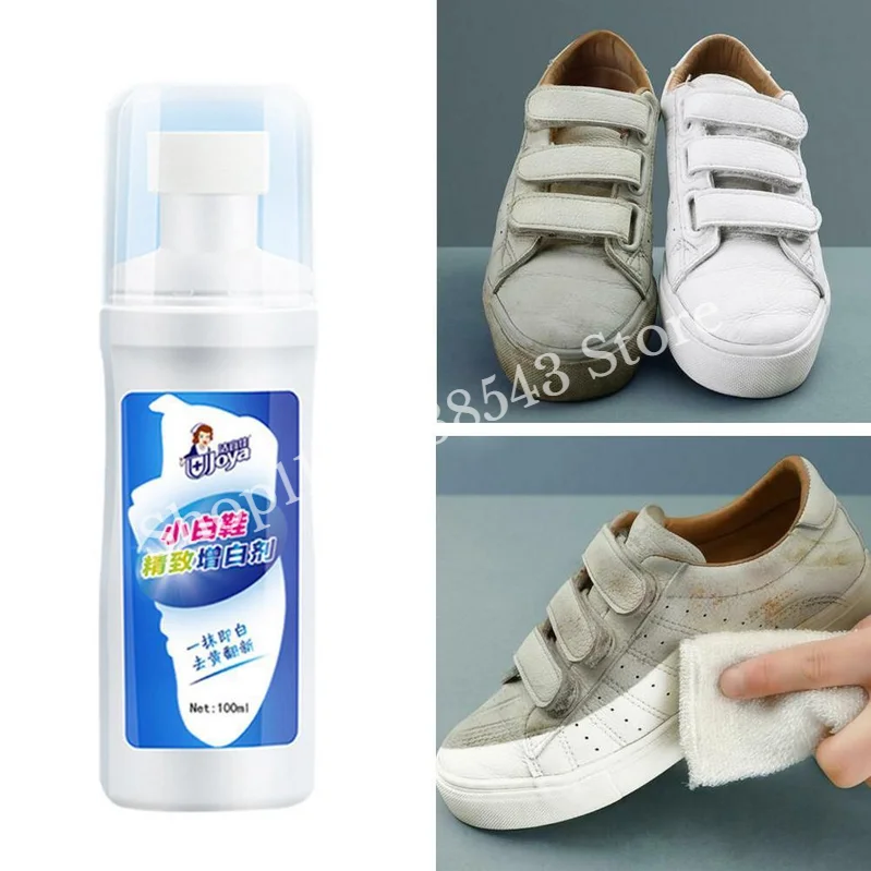 100ml  White Shoes Cleaner Whiten Refreshed Polish Cleaning Tool Shoe Brushes Leather Casual Sneakers Cleaner