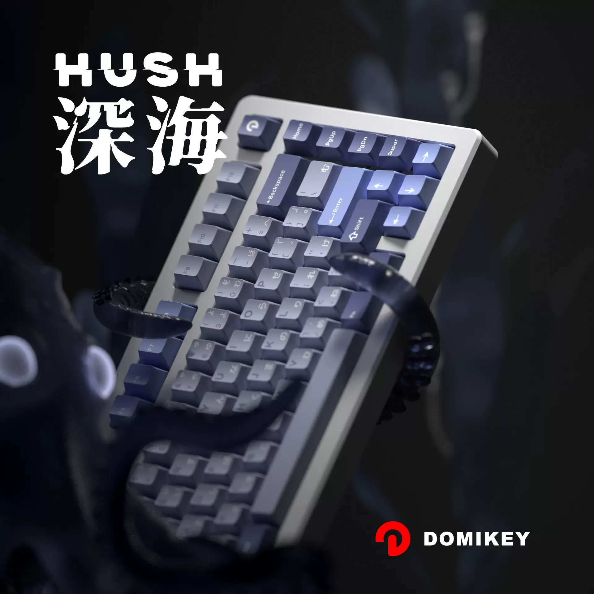 Imagem -02 - Domikey-keycaps Abs para Teclado Mecânico Tiro Duplo Tiro Triplo Perfil Cereja Japonês Jogo de Cores Azul e Roxo